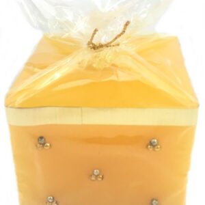 Square Yellow Beaded Candle