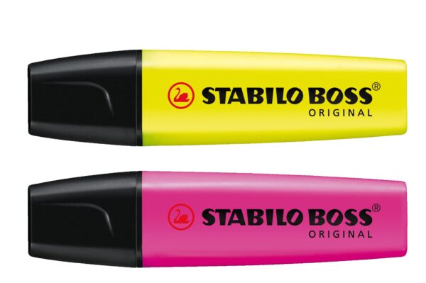 STABILO BOSS ORIGINAL HIGHLIGHTER PACK - YELLOW AND PINK, 2 COUNT