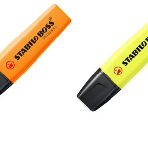 STABILO BOSS ORIGINAL Highlighters - Yellow and Orange, Pack of 2