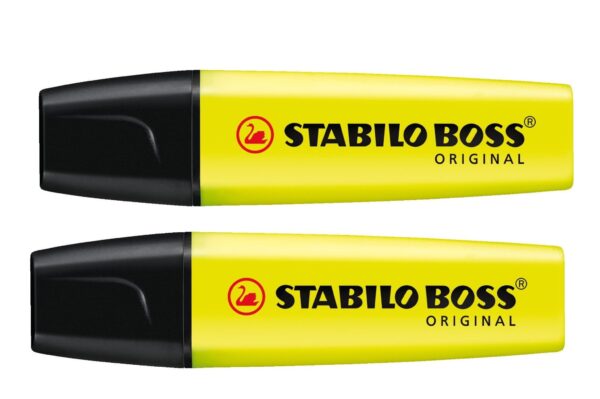 STABILO BOSS ORIGINAL YELLOW HIGHLIGHTER, PACK OF 2