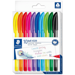 Staedtler Pack of 10 Multicolor Ballpoint Pens