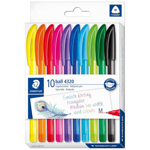 Staedtler Pack of 10 Multicolor Ballpoint Pens