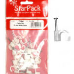 STAR PACK 23 Round White Cable Clip, 10mm
