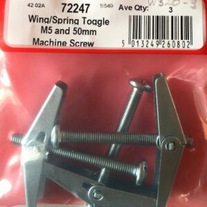 STAR PACK 3 M5 WING SPRING TOGGLE WITH 50MM MACHINE SCREW