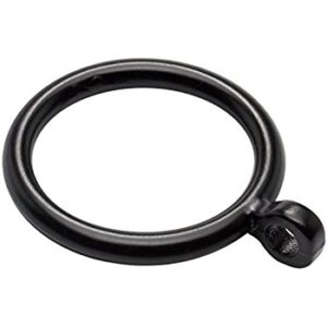 Star Pack 5 Black Plastic Curtain Rings with Fixed Eye, 28mm ID