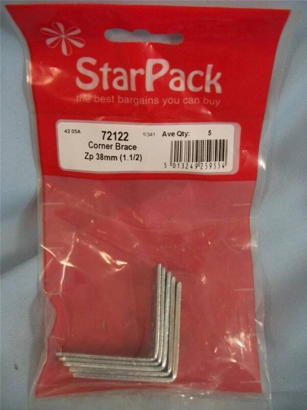 STAR PACK 5 ZP 38MM CORNER BRACE