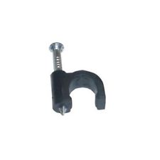 STAR PACK 50 Black 6mm Round Cable Clips for TV Coaxial Satellite