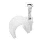 Star Pack 60 Round White Cable Clips 4mm