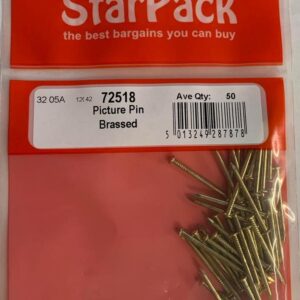 Star Pack Brass Picture Pins, 50 Count