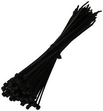 Star Pack of 12 Black Cable Ties, 300mm x 4.8mm