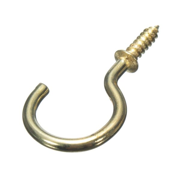 Star Pack of 20 Brass-Plated 19mm Cup Hooks