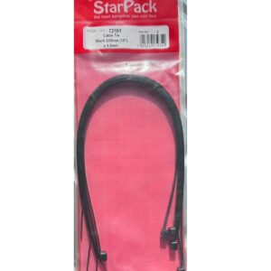 STAR PACK Set of 5 Black Cable Ties, 370mm x 4.8mm