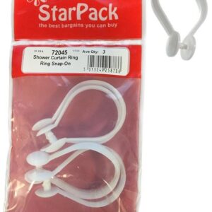 STARPACK SET OF 3 SNAP-ON SHOWER CURTAIN RINGS