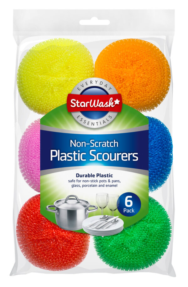 STARWASH 6-Pack Non-Scratch Plastic Scrubbers