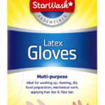 STARWASH MULTIPURPOSE LATEX GLOVES, LARGE, PACK OF 16