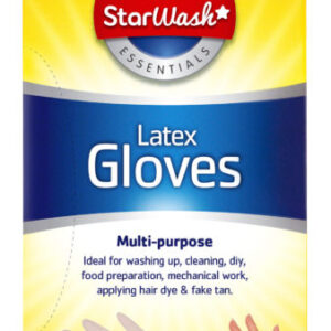 STARWASH MULTIPURPOSE LATEX GLOVES, MEDIUM SIZE, PACK OF 16