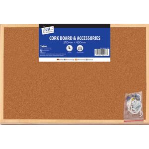 Stationery Cork Board with Accessories - 300mm x 450mm