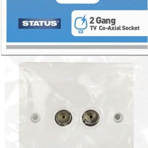 STATUS Dual Coaxial Socket TV Aerial Connector