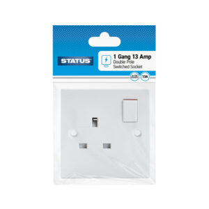 STATUS SINGLE 1 GANG 13A DOUBLE POLE SWITCHED WALL OUTLET