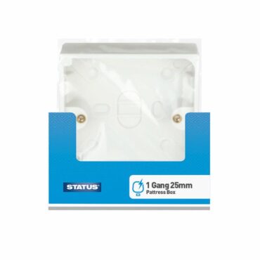 STATUS SINGLE / 1 GANG SURFACE MOUNT BACK BOX / 25MM PATTRESS