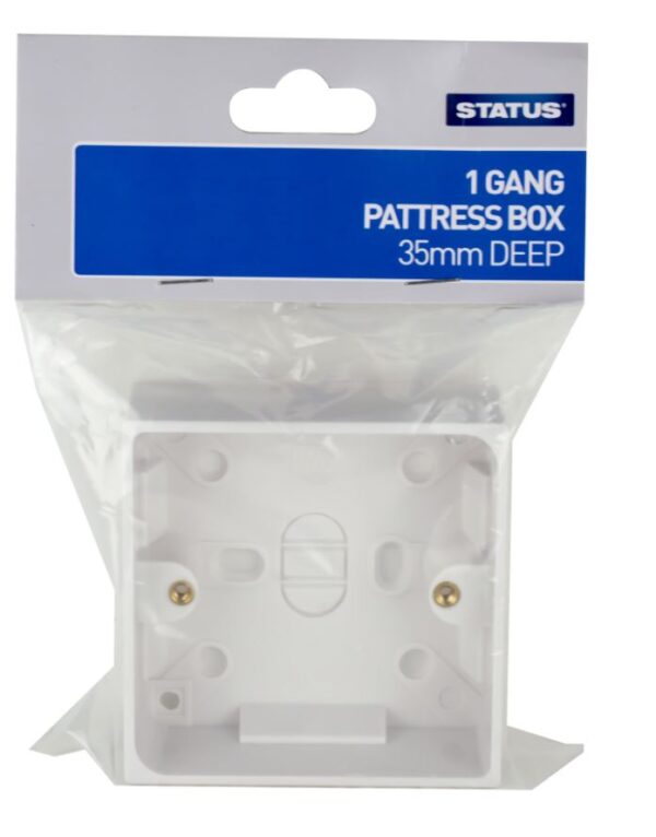 STATUS SINGLE / 1 GANG SURFACE-MOUNTED BACK BOX / 35MM PATTRESS