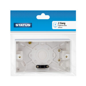 STATUS TWIN 2-GANG SURFACE-MOUNTED BACK/WALL PATTRESS BOX 47MM