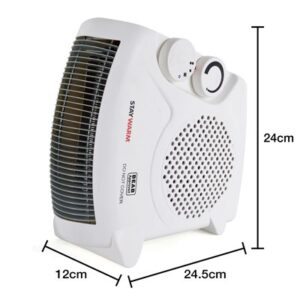 STAYWARM 2000W White Fan Heater, Upright/Flatbed Design