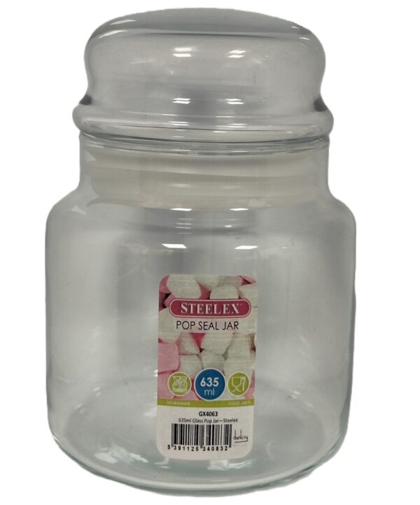 STEELEX Pop Lid Glass Storage Jar 635ml