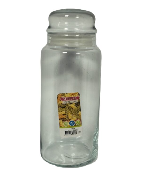 STEELEX POP SEAL STORAGE GLASS JAR 1.4 LITER