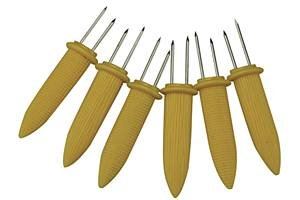 Stylish Screw-In Corn on the Cob Forks - Set of 6 for Sweetcorn