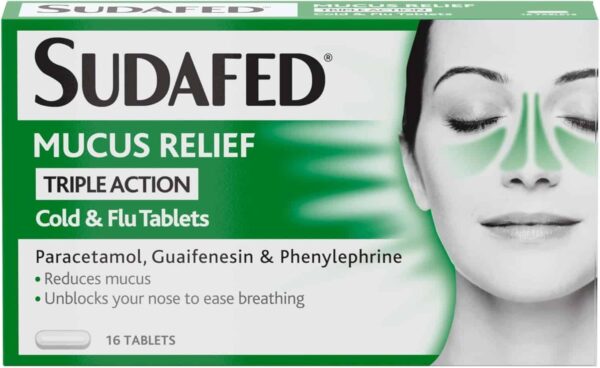 Sudafed 16-Count Mucus Relief Tablets