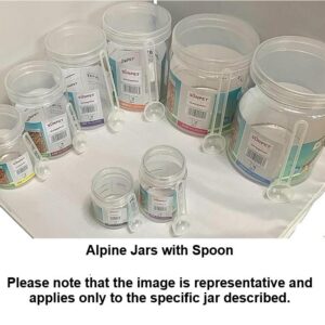 SUNPET ALPINE 100ML Round Plastic Food Storage Jar with 65mm Spoon, Pack of 6