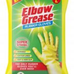 Super Strong Rubber Gloves with Cotton Lining, Durable, Size Large - Elbow Grease