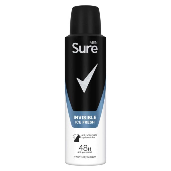 Sure Men's Invisible Ice Anti-Perspirant Deodorant, 150ml