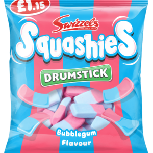 Swizzels Bubblegum Flavour Drumstick Squashies 120g Pack, Priced at £1.15