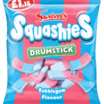 Swizzels Bubblegum Flavour Drumstick Squashies 120g Pack, Priced at £1.15