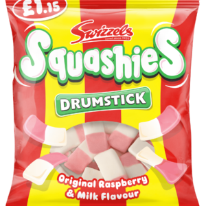 Swizzels Drumstick Squashies Raspberry & Milk Flavor 120g - Priced at £1.15