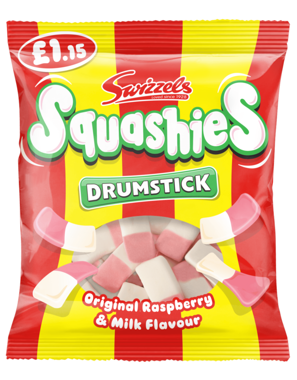 Swizzels Drumstick Squashies Raspberry & Milk Flavor 120g - Priced at £1.15