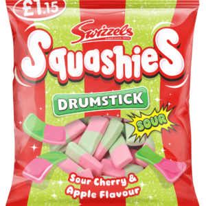 Swizzels Drumstick Squashies Sour Cherry & Apple Flavor 120g Priced at £1.15