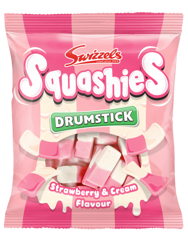 Swizzels Drumstick Squashies Strawberry and Cream Flavored 120g