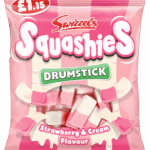 Swizzels Drumstick Squashies Strawberry & Cream Flavor 120g £1.15 Price Marked Pack