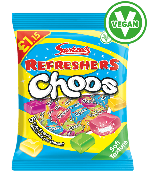 Swizzels Refreshers Choos, 115g Pack, Priced at £1.15