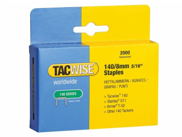 Tacwise 140/8mm Galvanized Staples Box of 2000