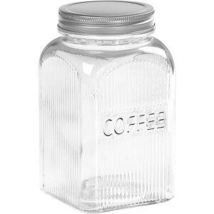 TALA 1.25L Clear Glass Coffee Storage Jar with Screw-Top Lid