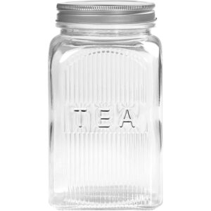 TALA 1.25L Clear Glass Storage Jar with Screw-On Lid for Tea