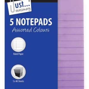 Tallon A7 Neon Notebooks, Pack of 5 - 126mm x 76mm