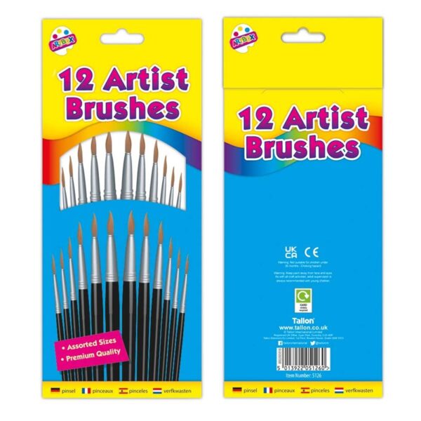 Tallon Artist Brushes Pack of 12