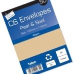 Tallon C6 Manila Envelopes - 50 Pack - Peel and Seal