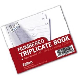 TALLON HALF-SIZE TRIPLICATE BOOK