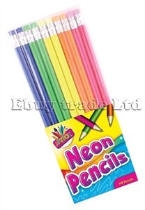 TALLON NEON HB PENCILS WITH RUBBER TIPS